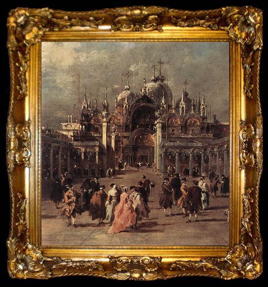 framed  GUARDI, Francesco Piazza di San Marco (detail) dh, ta009-2